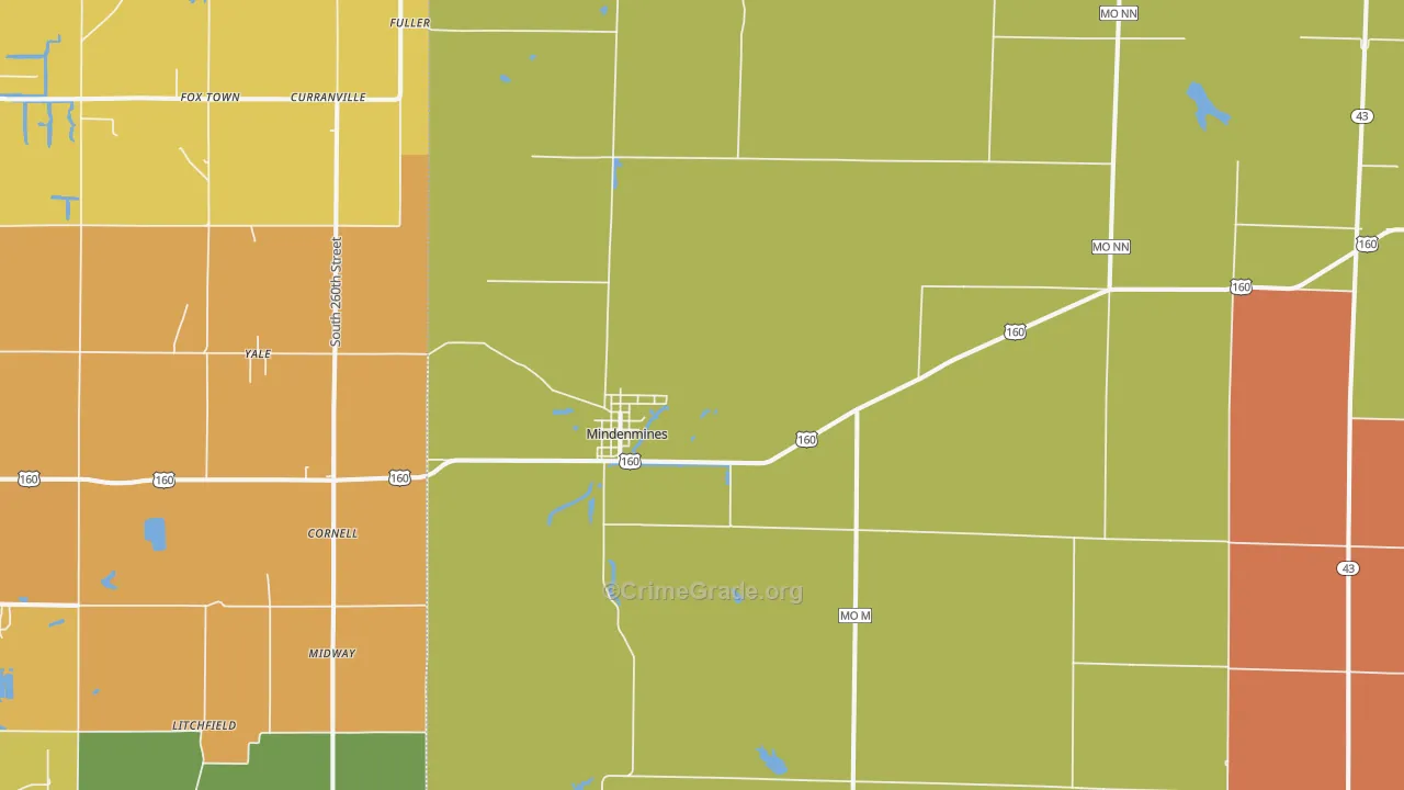 Mindenmines, MO Map of Murder Rates