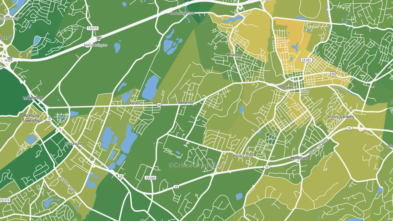 Mine Hill, NJ Map of Murder Rates