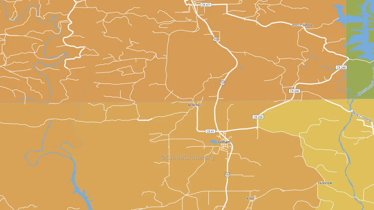 Mineral, AR Map of Murder Rates