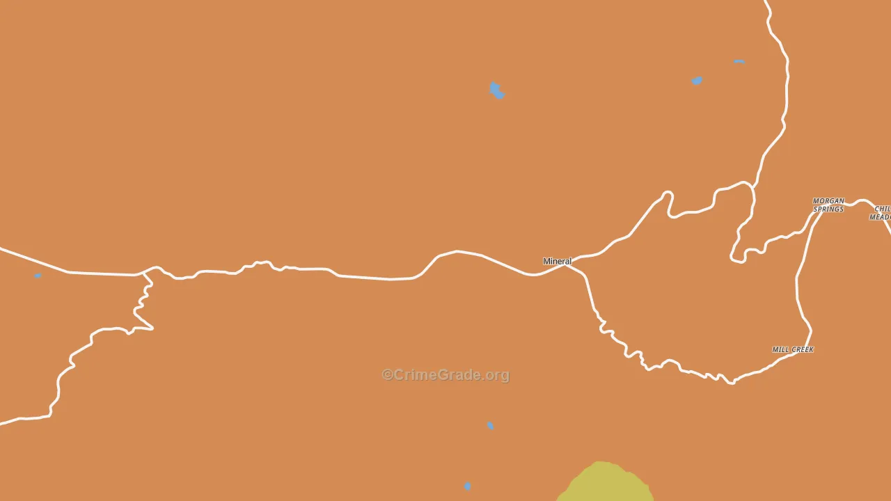 Mineral, CA Map of Murder Rates