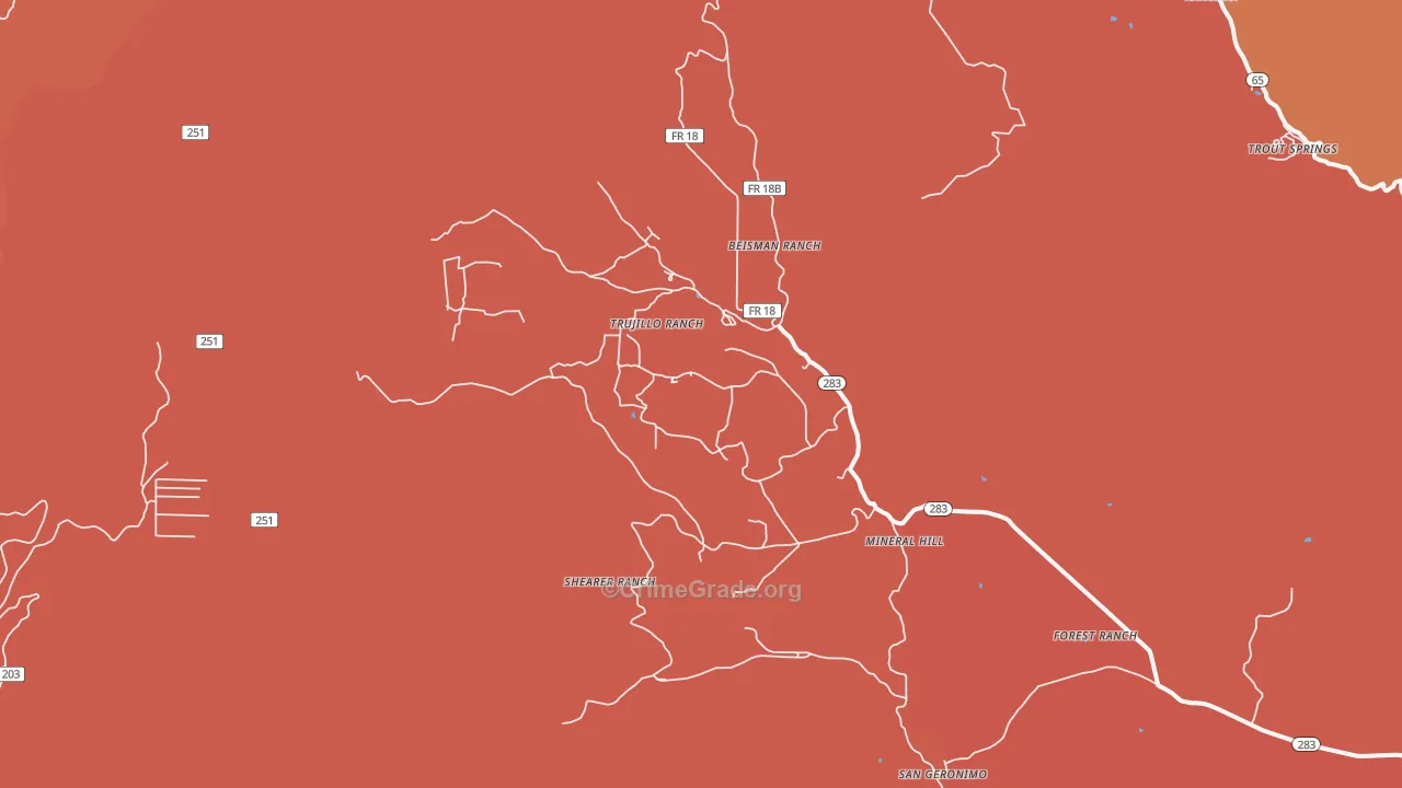 Mineral Hill, NM Map of Murder Rates