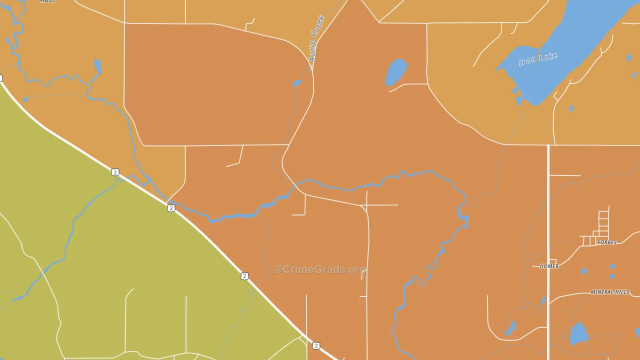 Mineral Hills, MI Map of Murder Rates