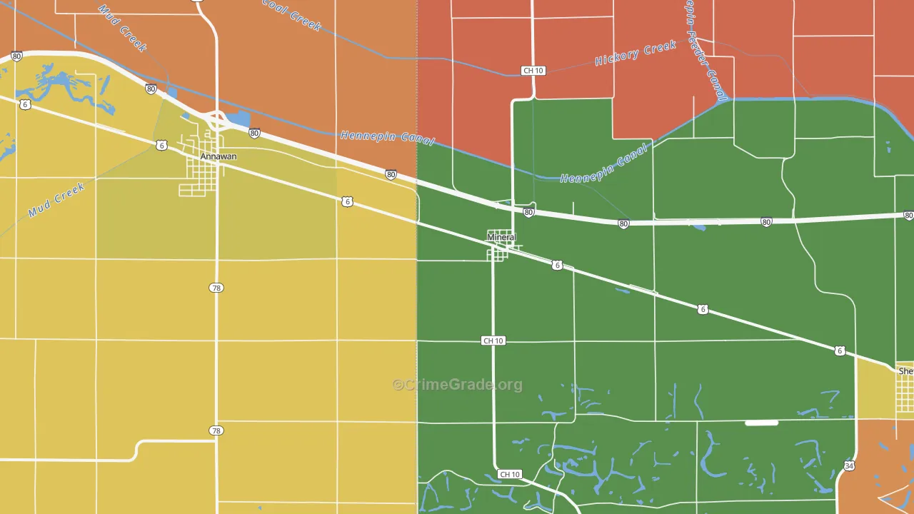 Mineral, IL Map of Murder Rates