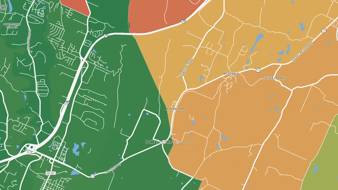 Mineral Park, TN Map of Murder Rates