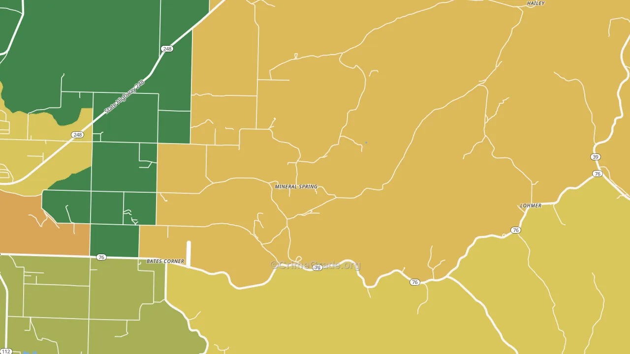 Mineral Spring, MO Map of Murder Rates