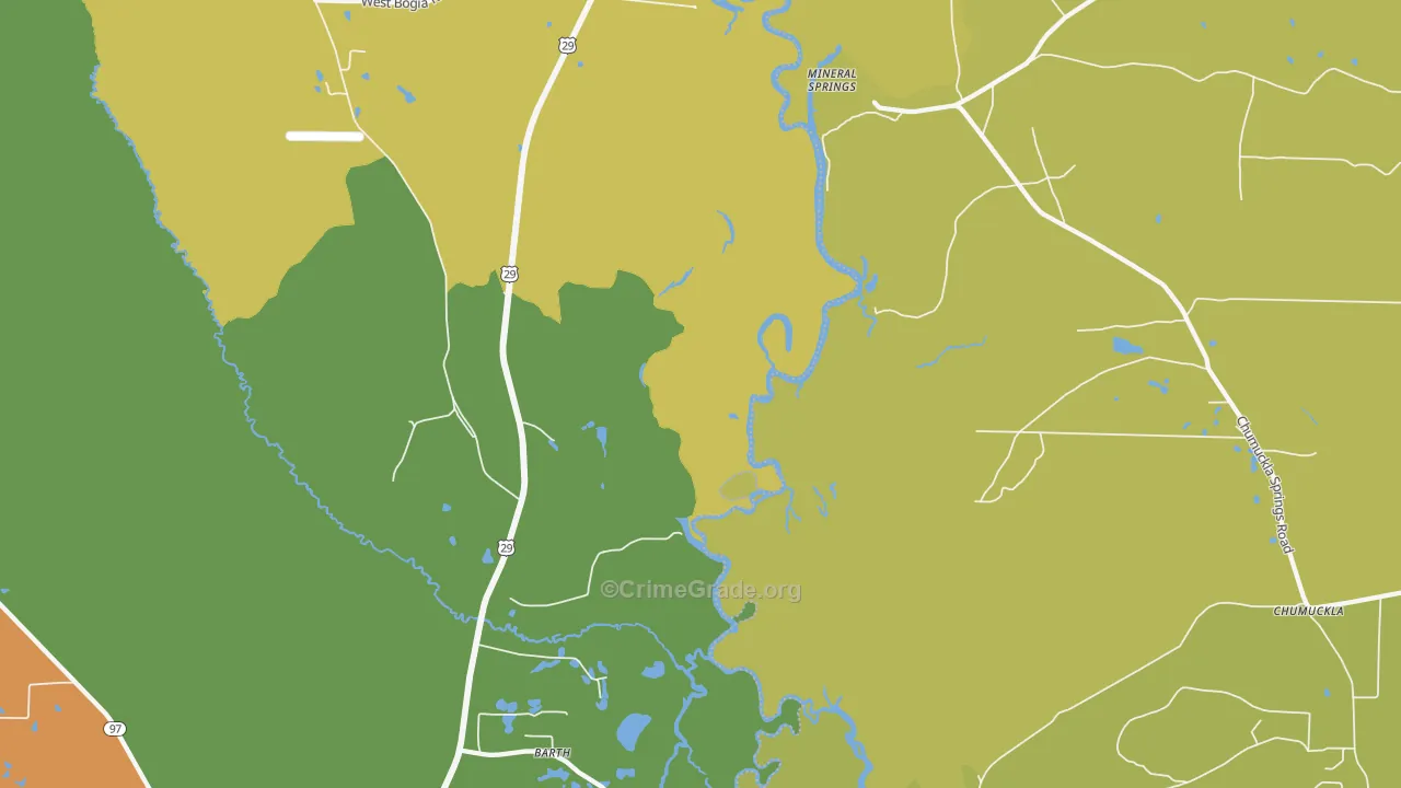 Mineral Springs, FL Map of Murder Rates
