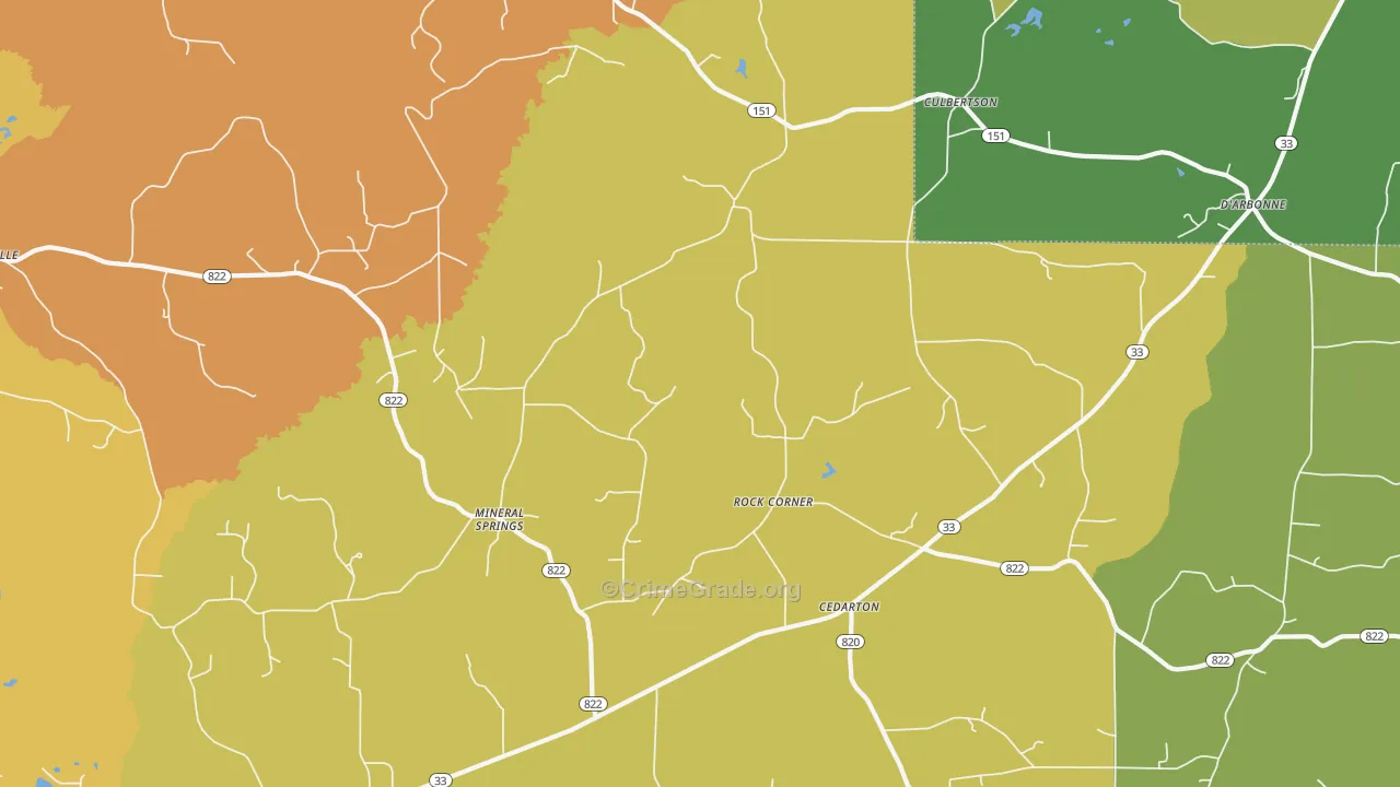 Mineral Springs, LA Map of Murder Rates
