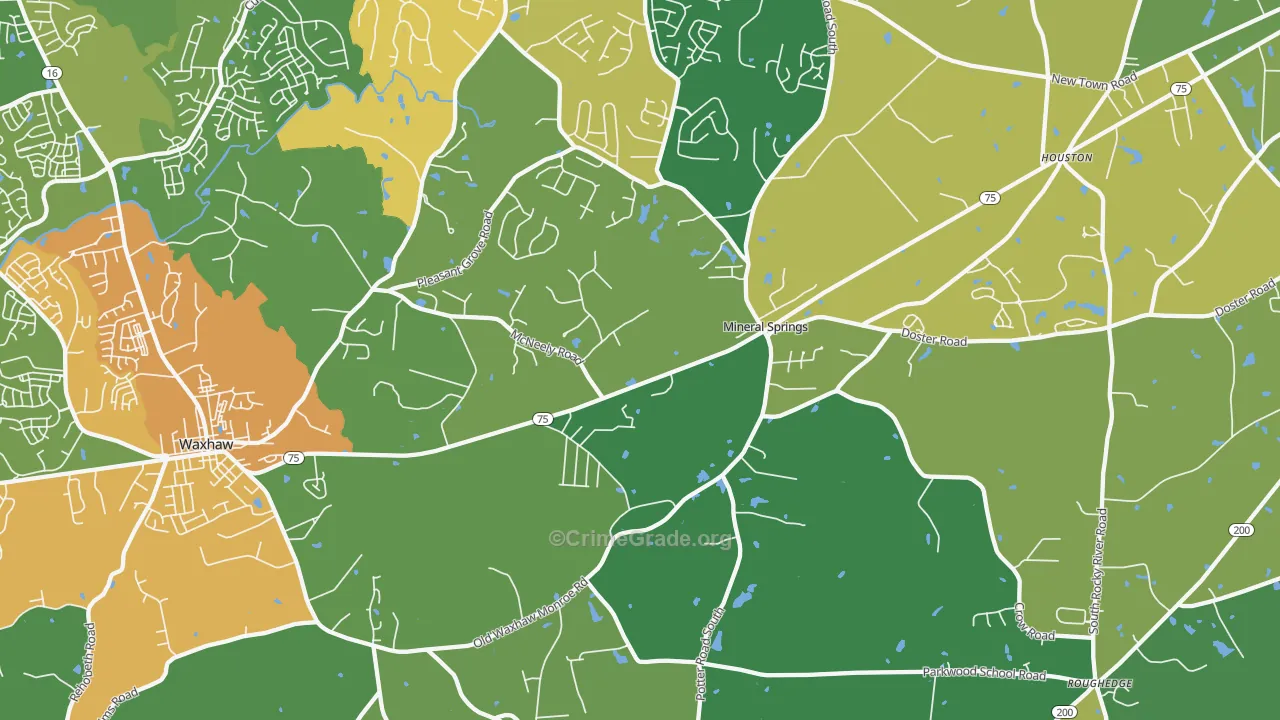 Mineral Springs, NC Map of Murder Rates