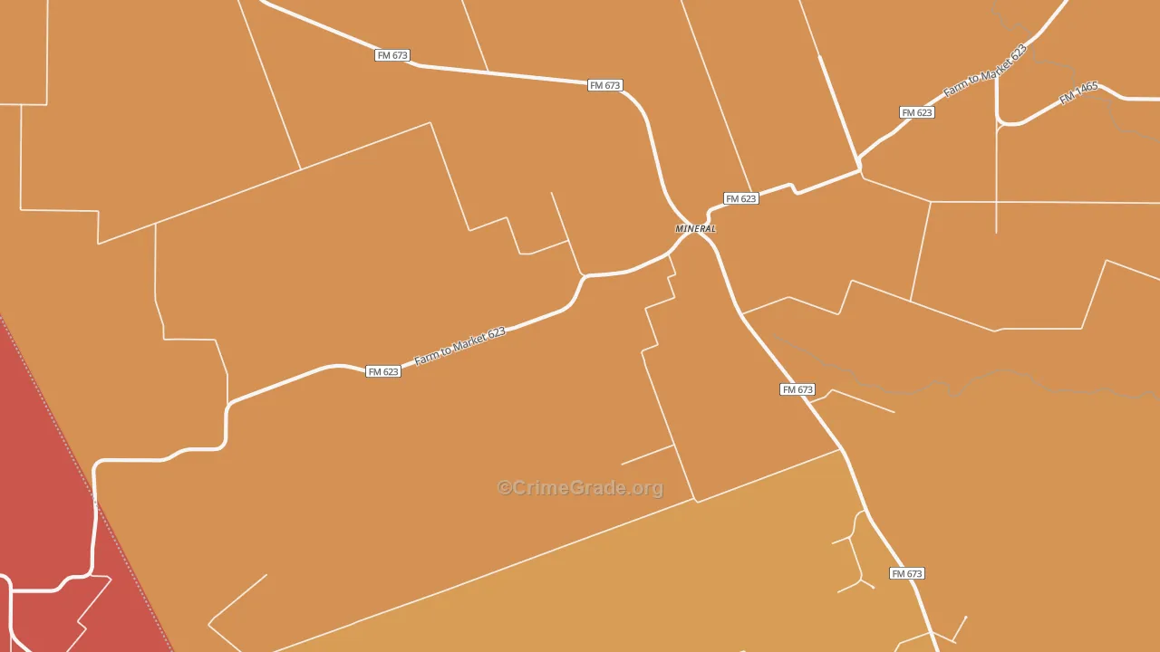 Mineral, TX Map of Murder Rates