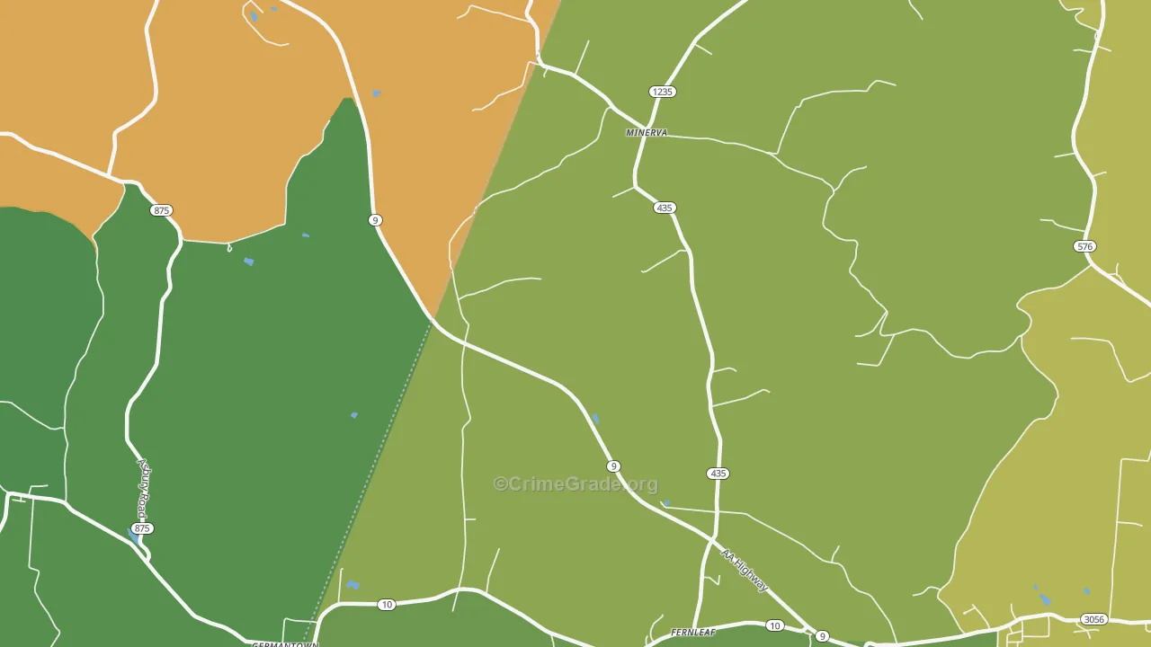 Minerva, KY Map of Murder Rates