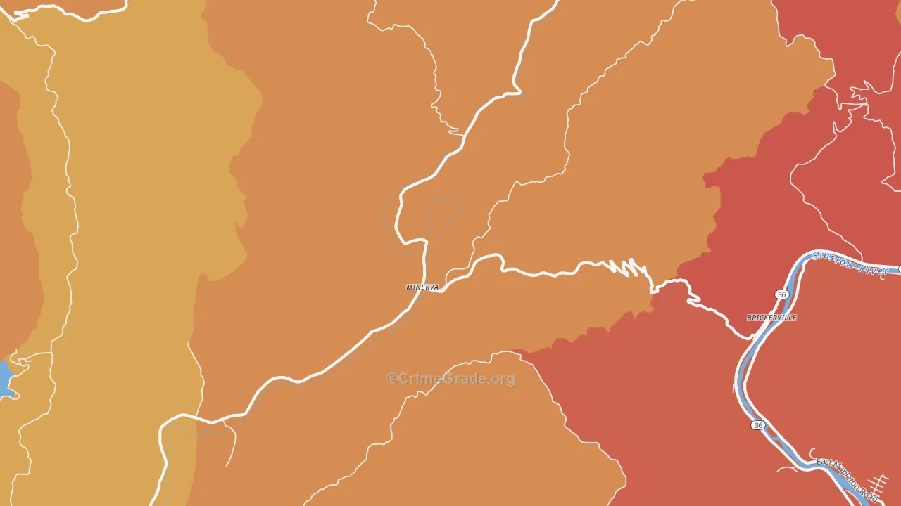 Minerva, OR Map of Murder Rates