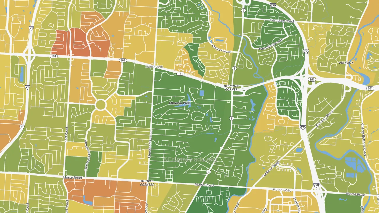 Minerva Park, OH Map of Murder Rates