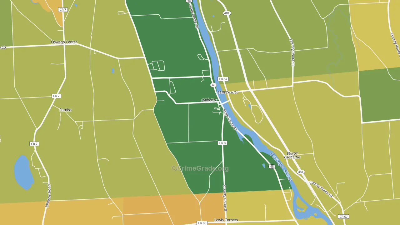 Minetto, NY Map of Murder Rates