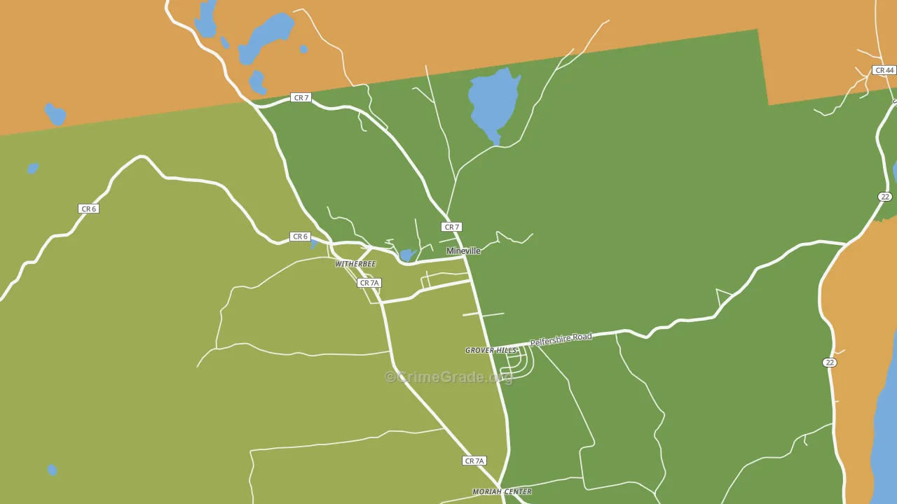 Mineville, NY Map of Murder Rates