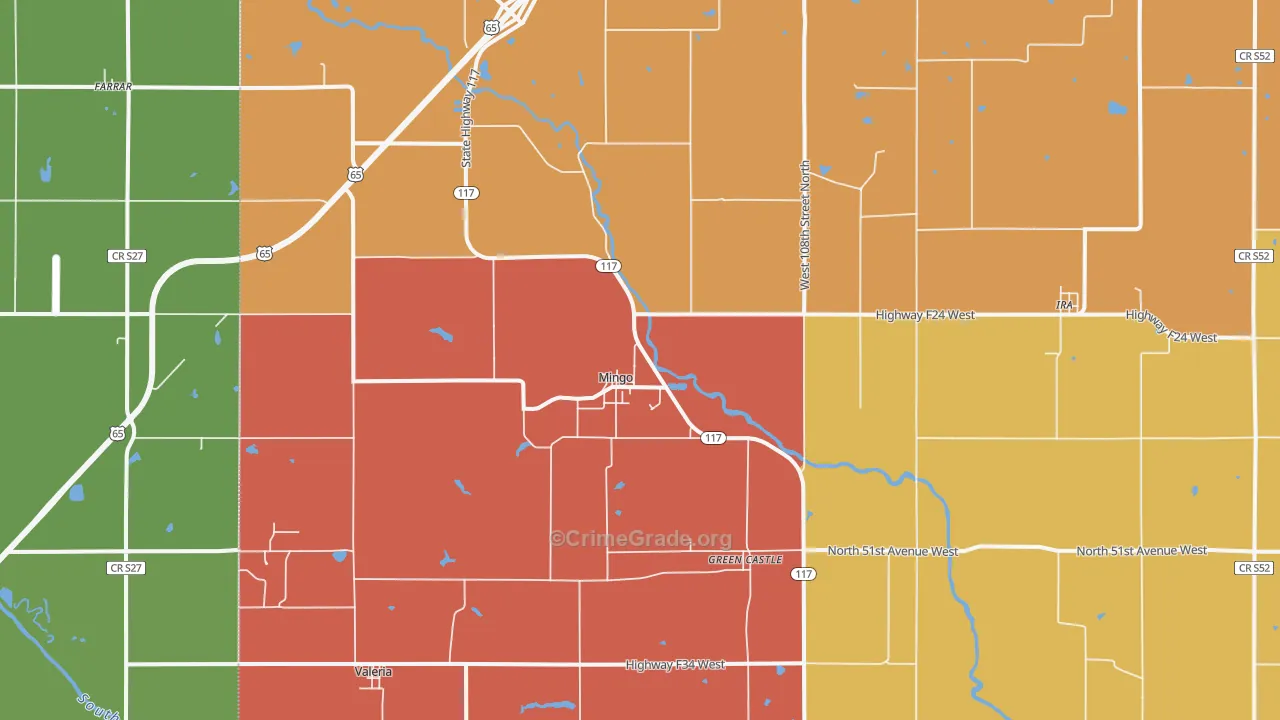Mingo, IA Map of Murder Rates