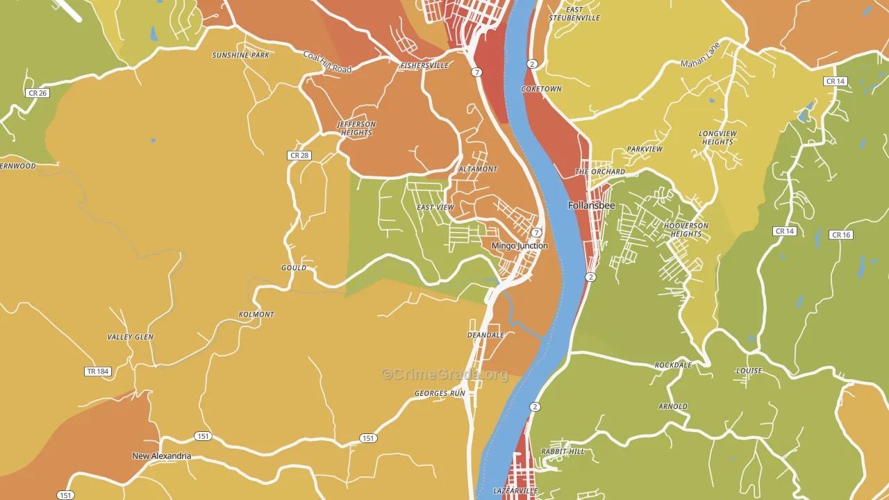 Mingo Junction, OH Map of Murder Rates