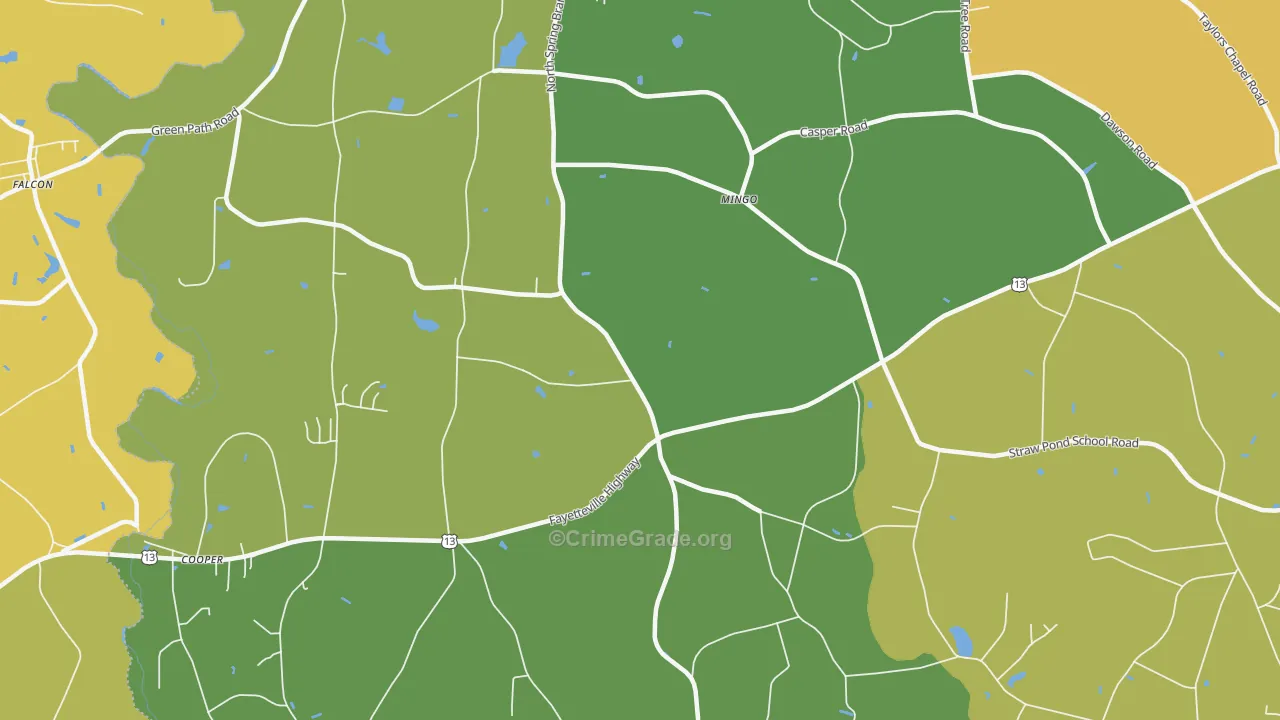 Mingo, NC Map of Murder Rates