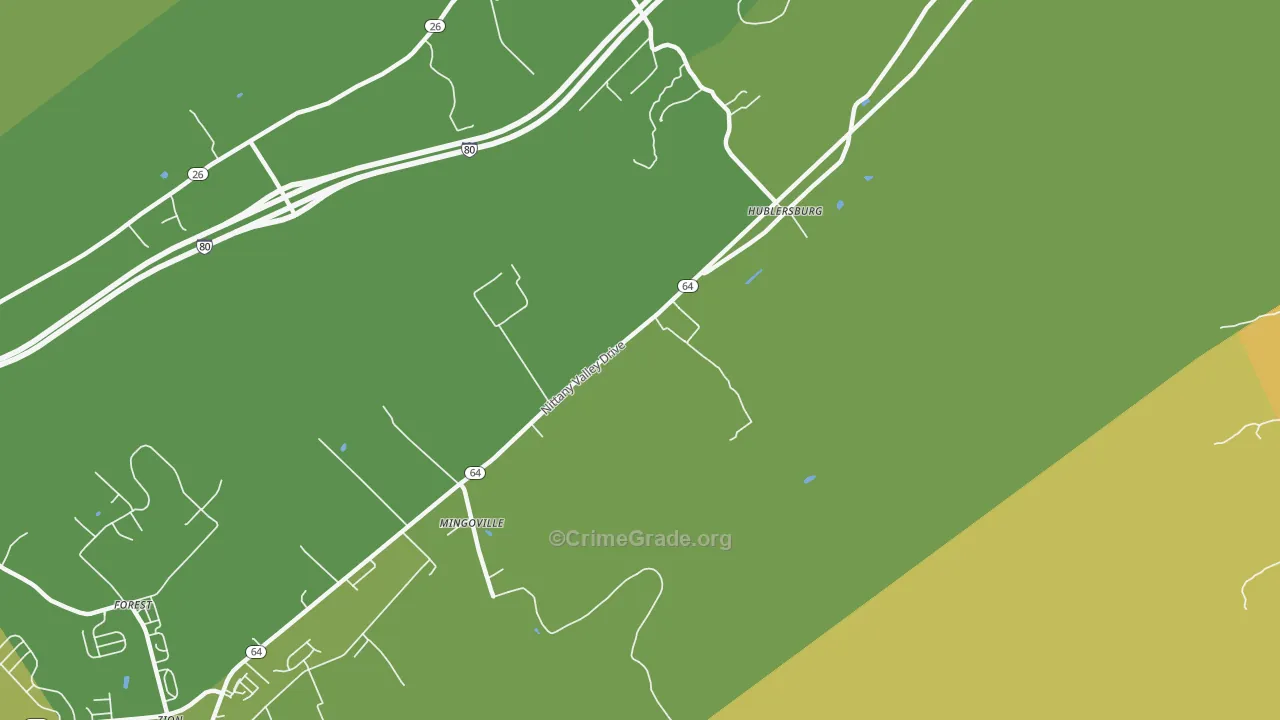 Mingoville, PA Map of Murder Rates