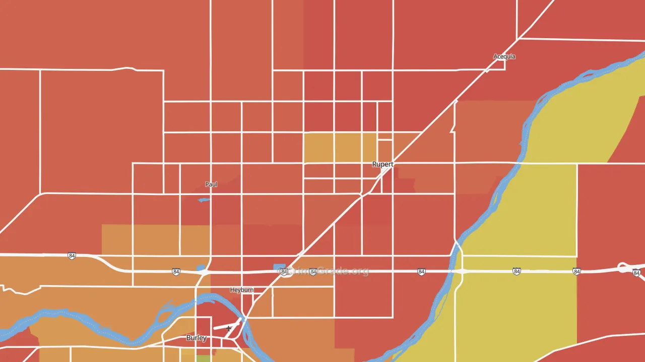 Minidoka County, ID Map of Murder Rates