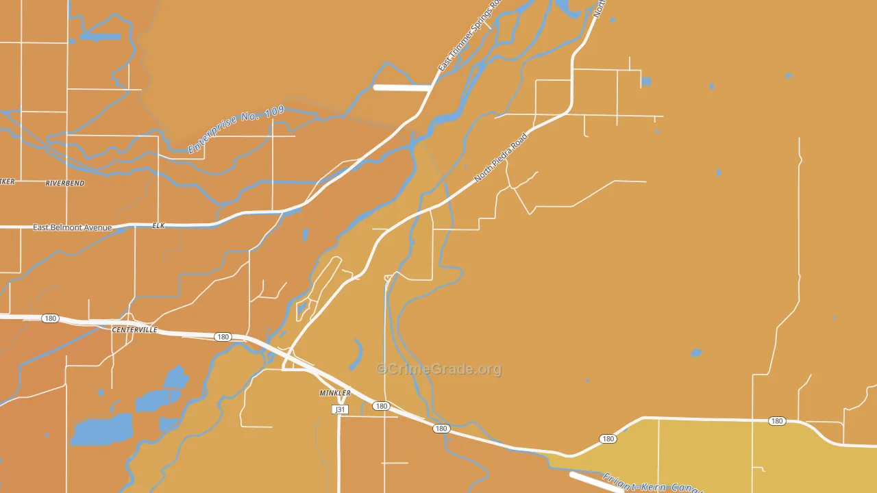Minkler, CA Map of Murder Rates