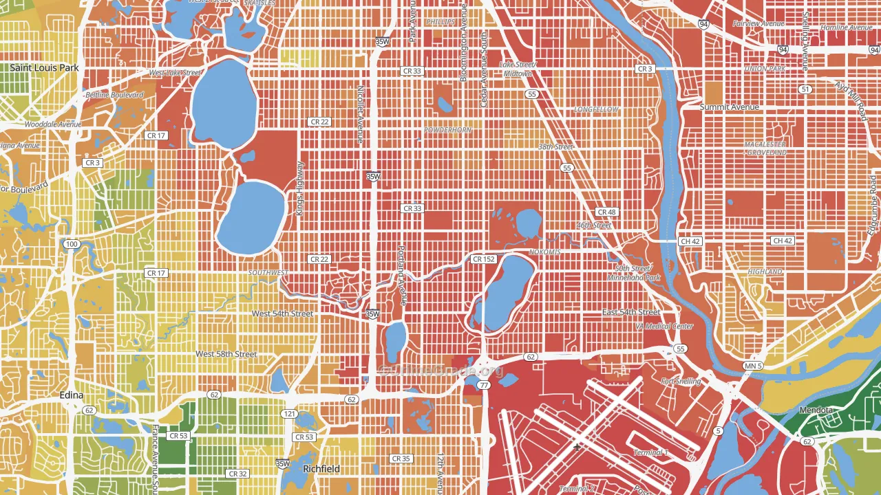 Minnehaha, Minneapolis, MN Map of Murder Rates