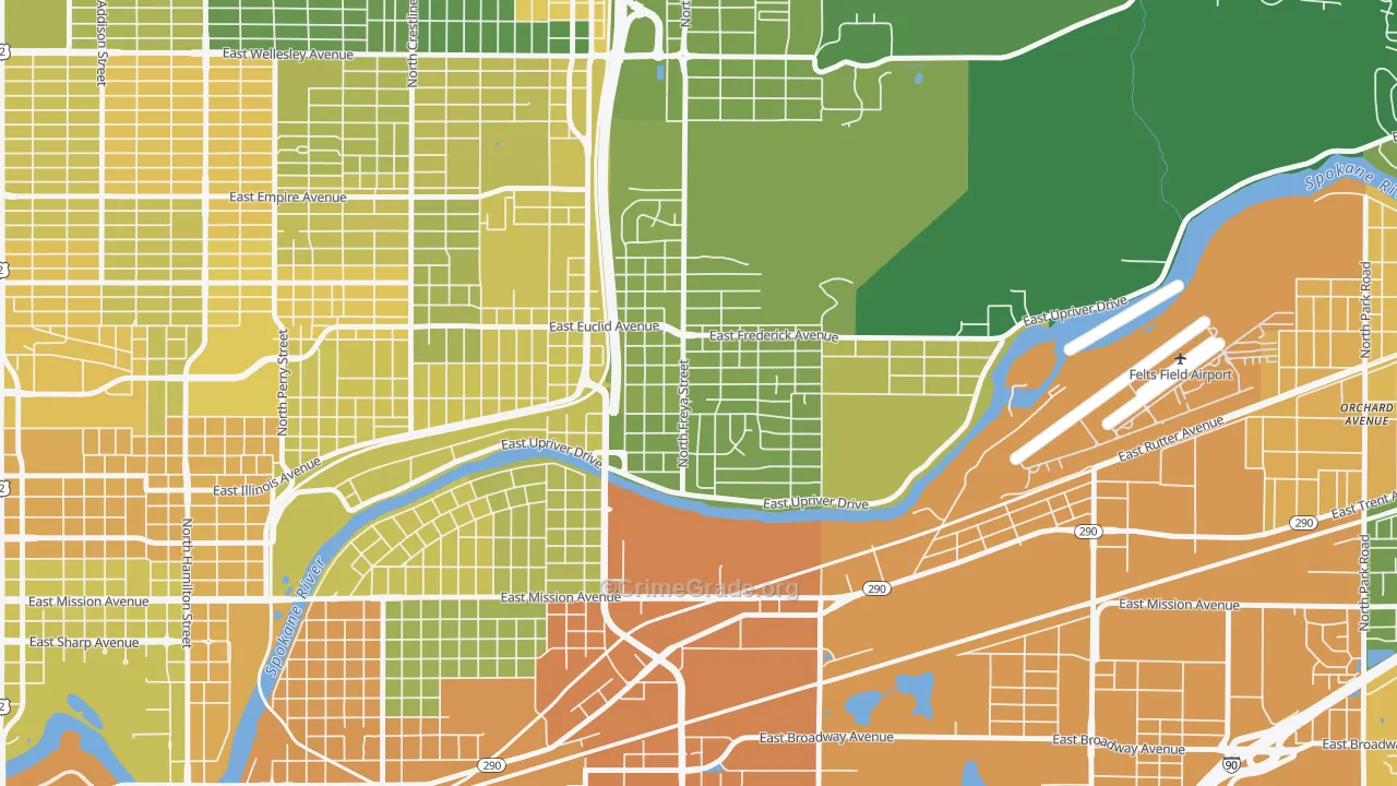 Minnehaha, Spokane, WA Map of Murder Rates