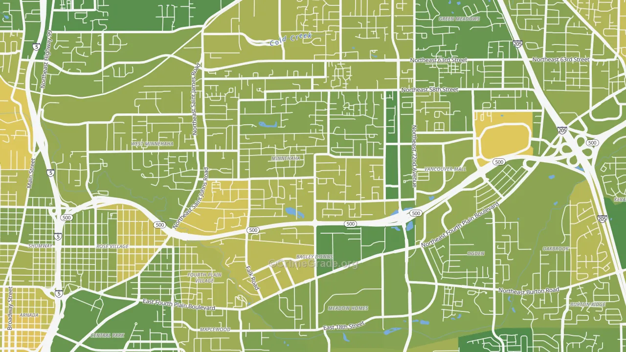 Minnehaha, WA Map of Murder Rates