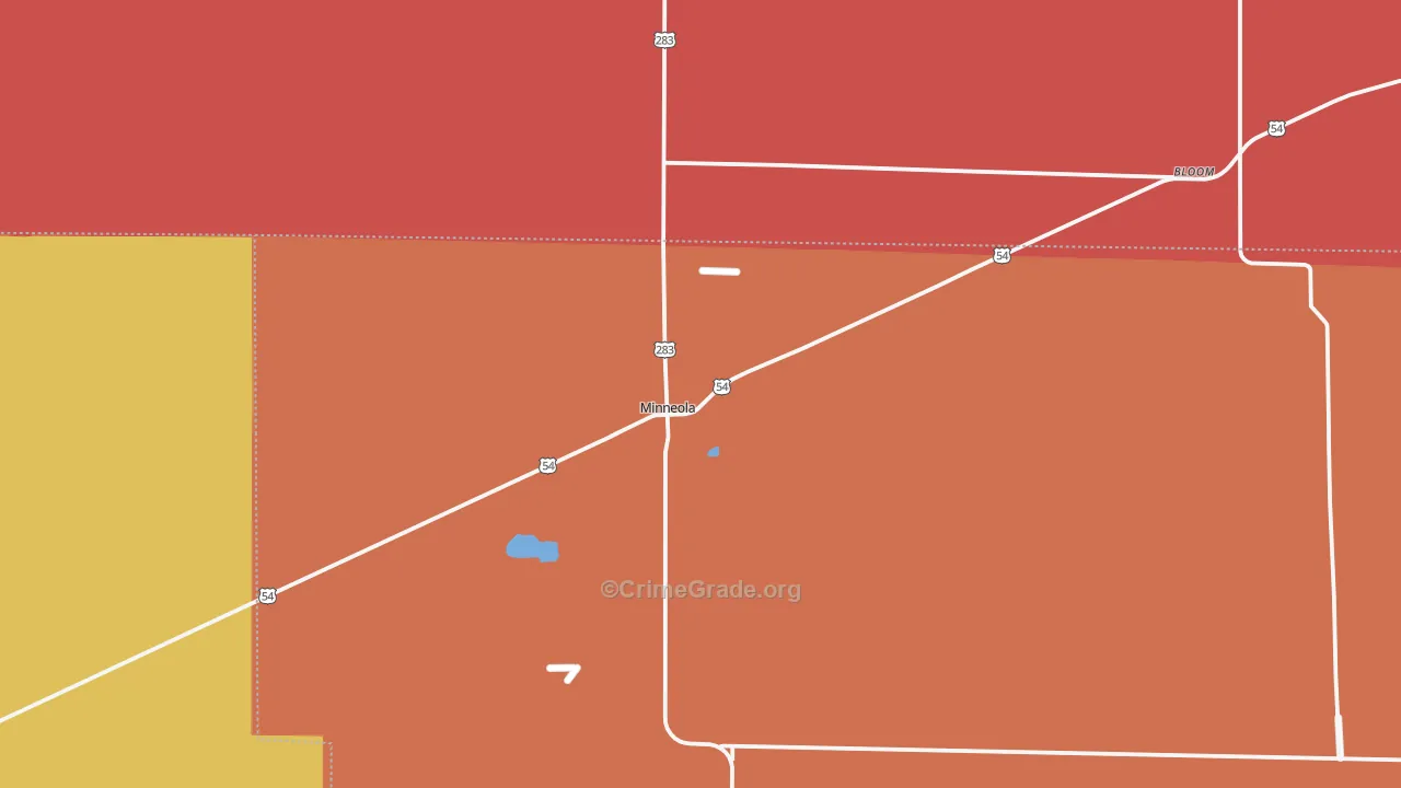 Minneola, KS Map of Murder Rates