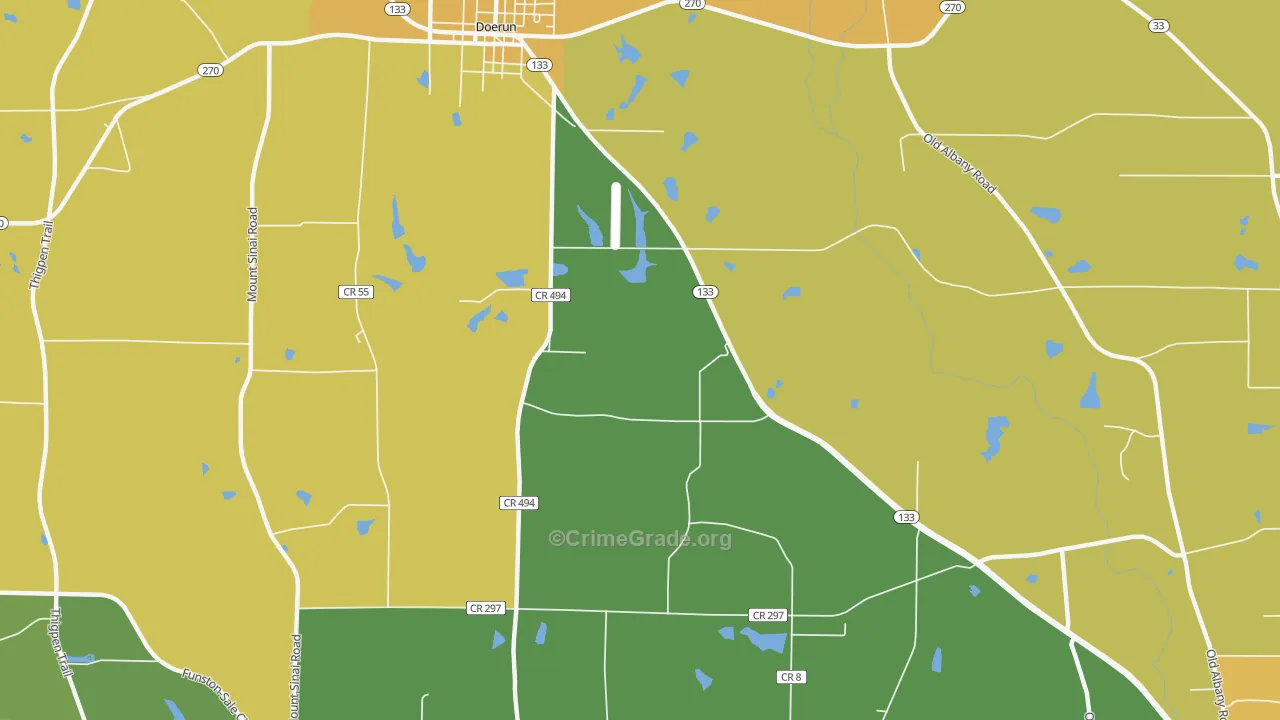 Minnesota, GA Map of Murder Rates