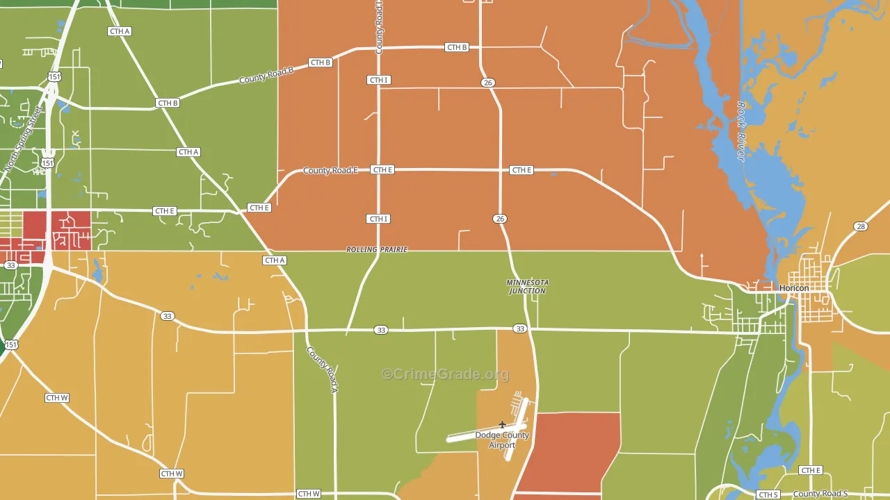 Minnesota Junction, WI Map of Murder Rates