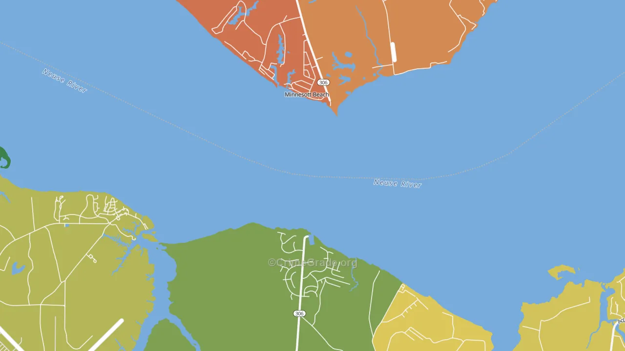 Minnesott Beach, NC Map of Murder Rates