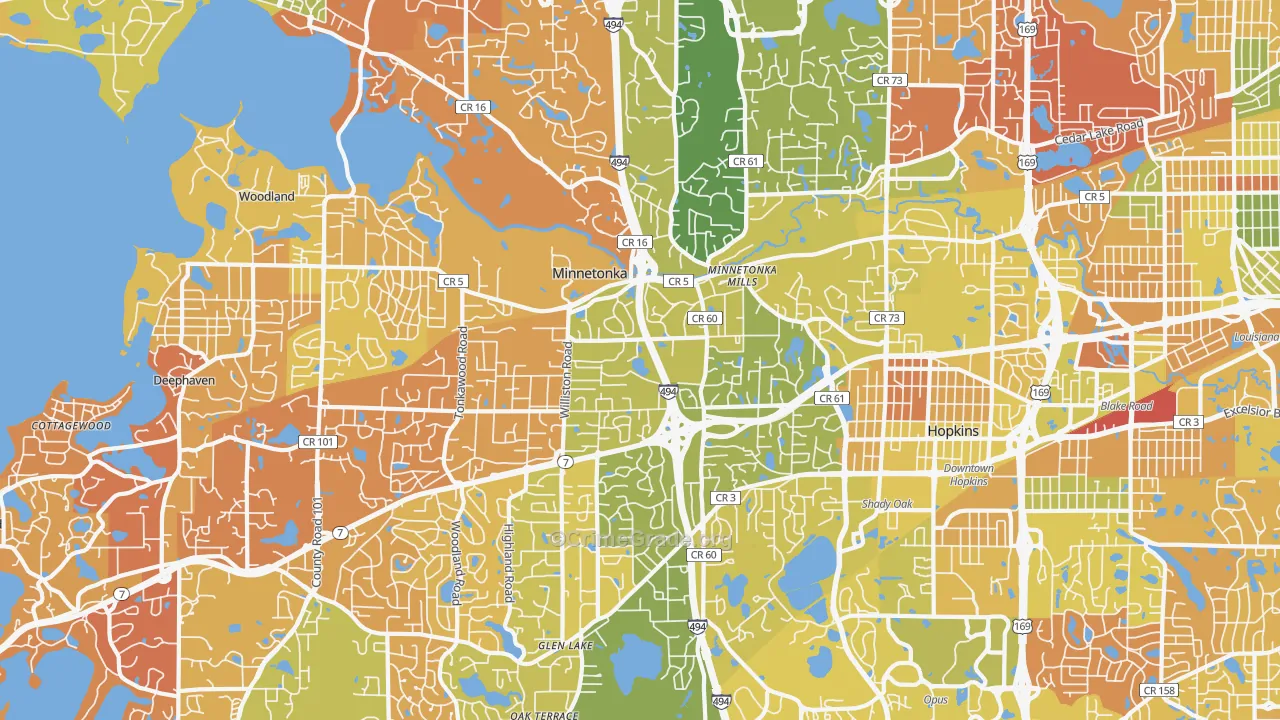 Minnetonka, MN Map of Murder Rates