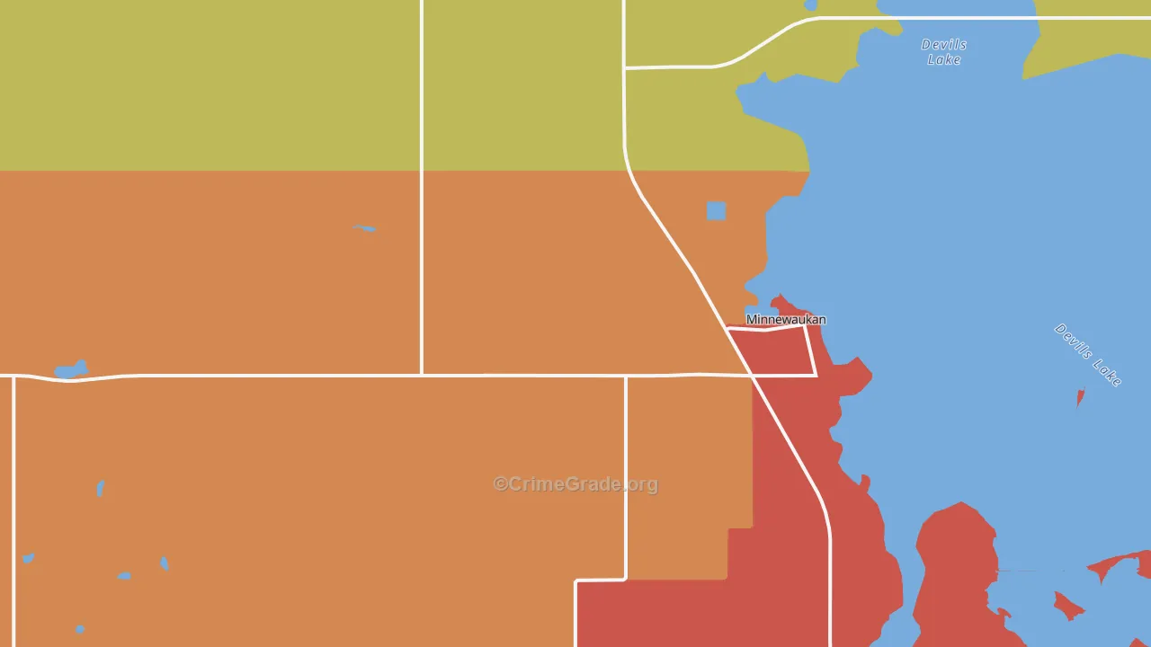 Minnewaukan, ND Map of Murder Rates