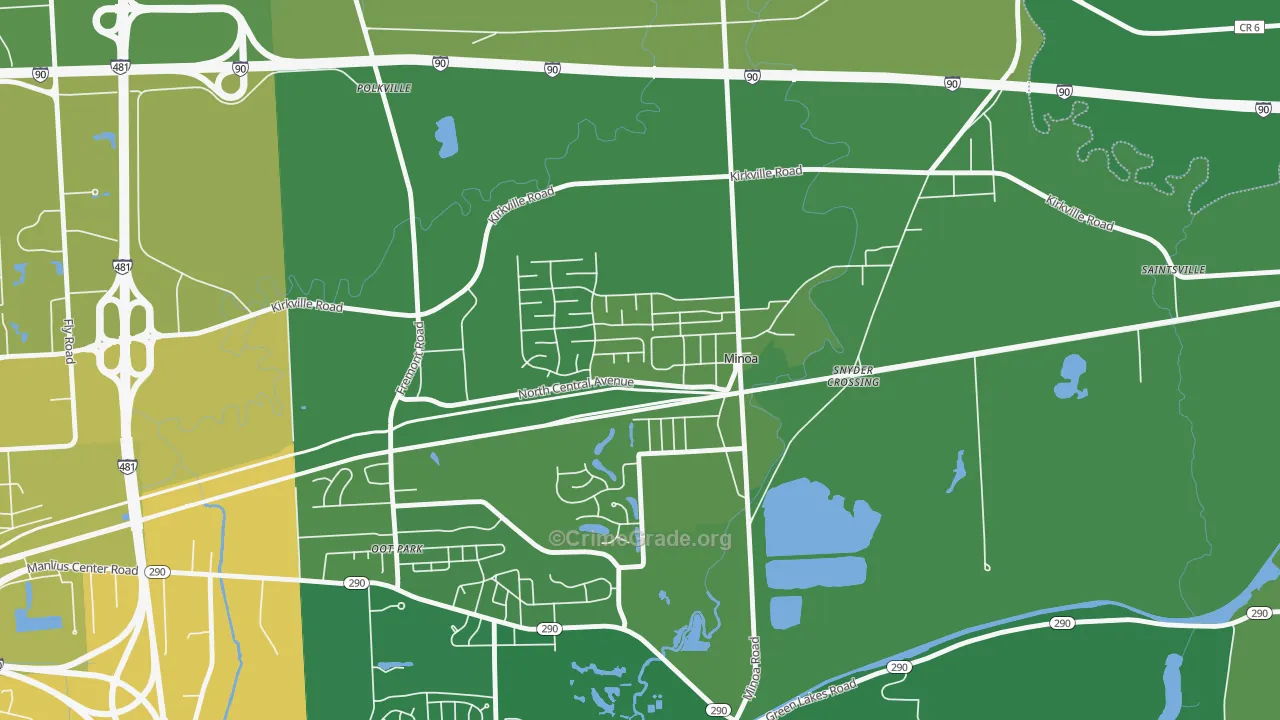 Minoa, NY Map of Murder Rates