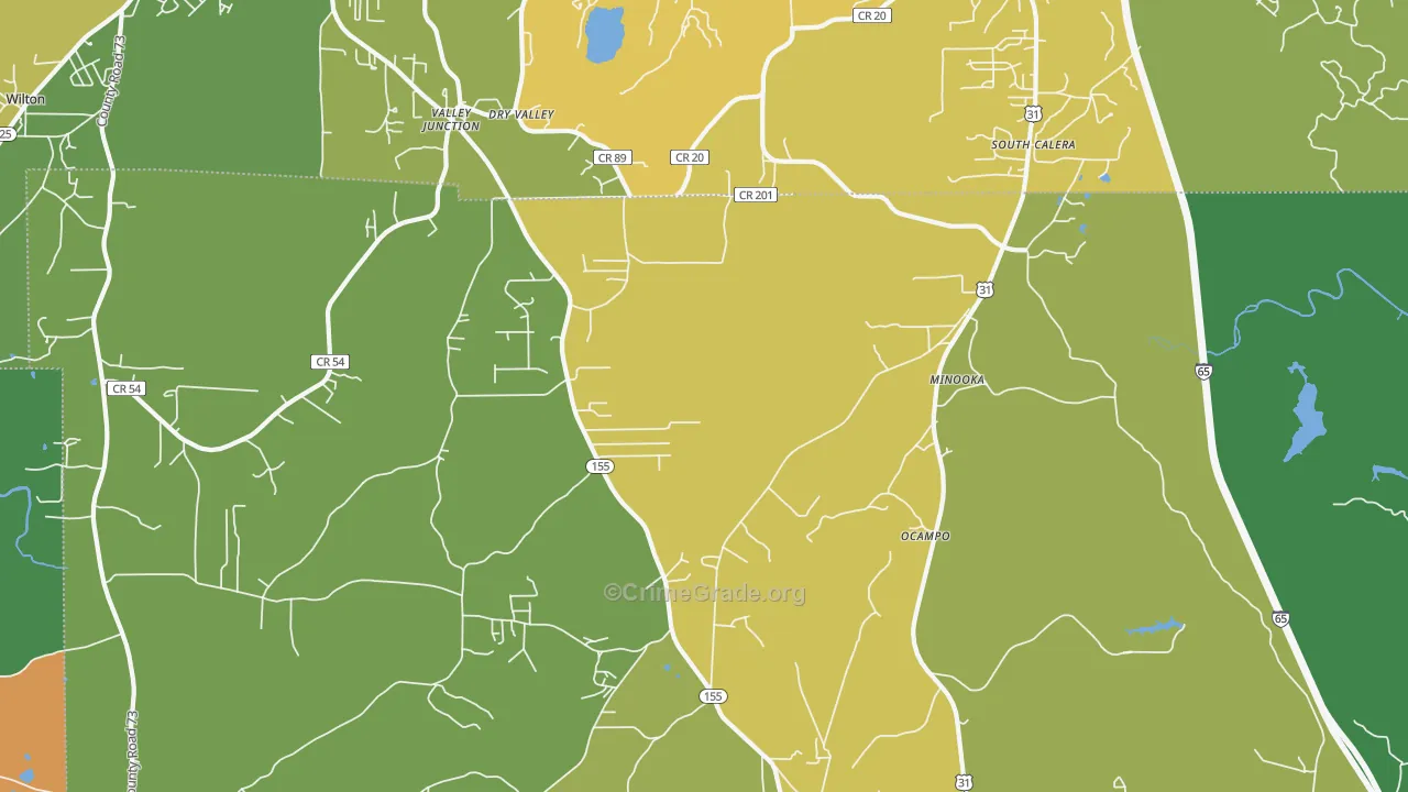 Minooka, AL Map of Murder Rates