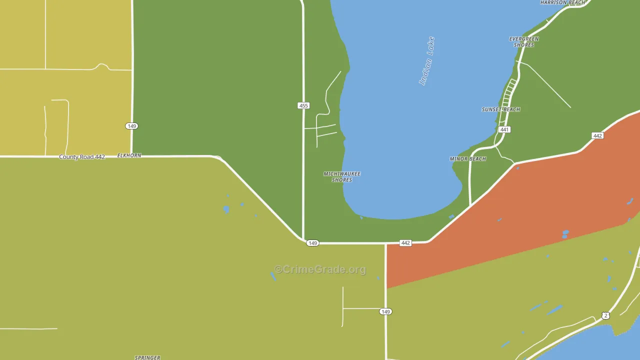 Minor Beach, MI Map of Murder Rates