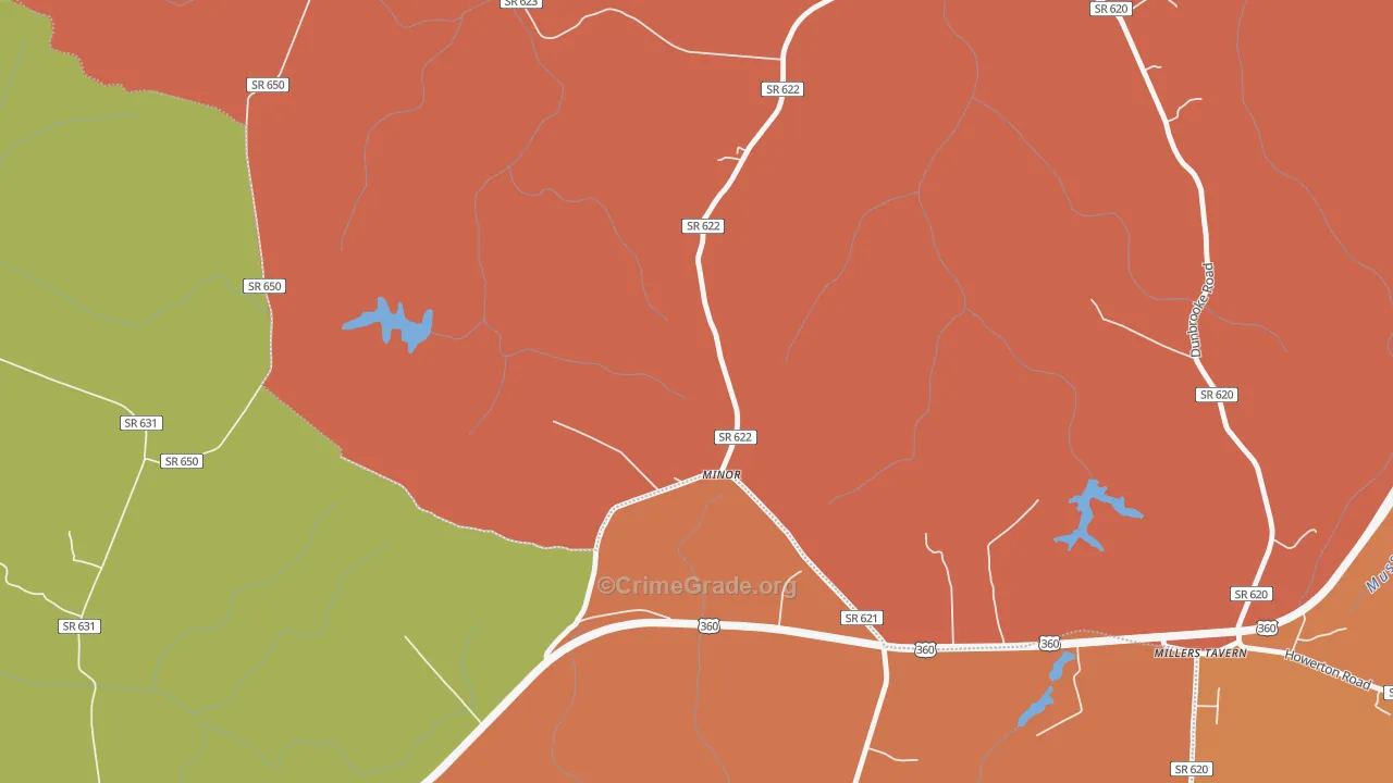 Minor, VA Map of Murder Rates