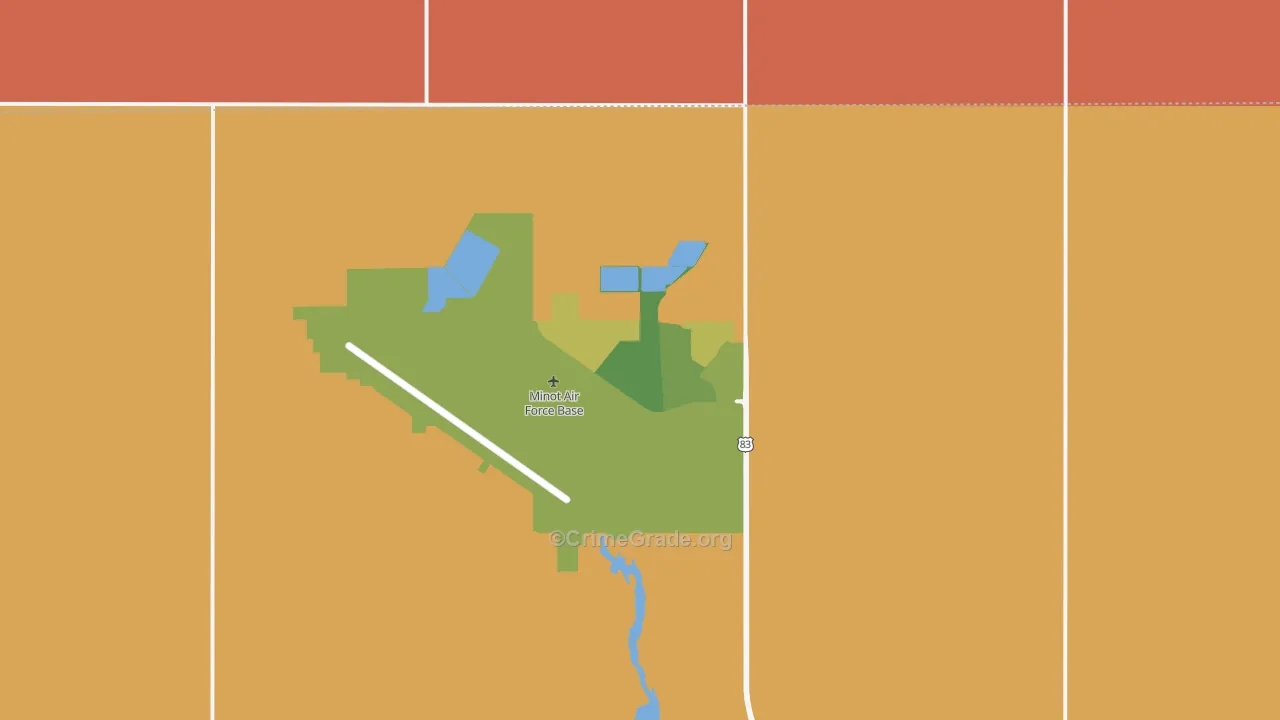 Minot Afb, ND Map of Murder Rates