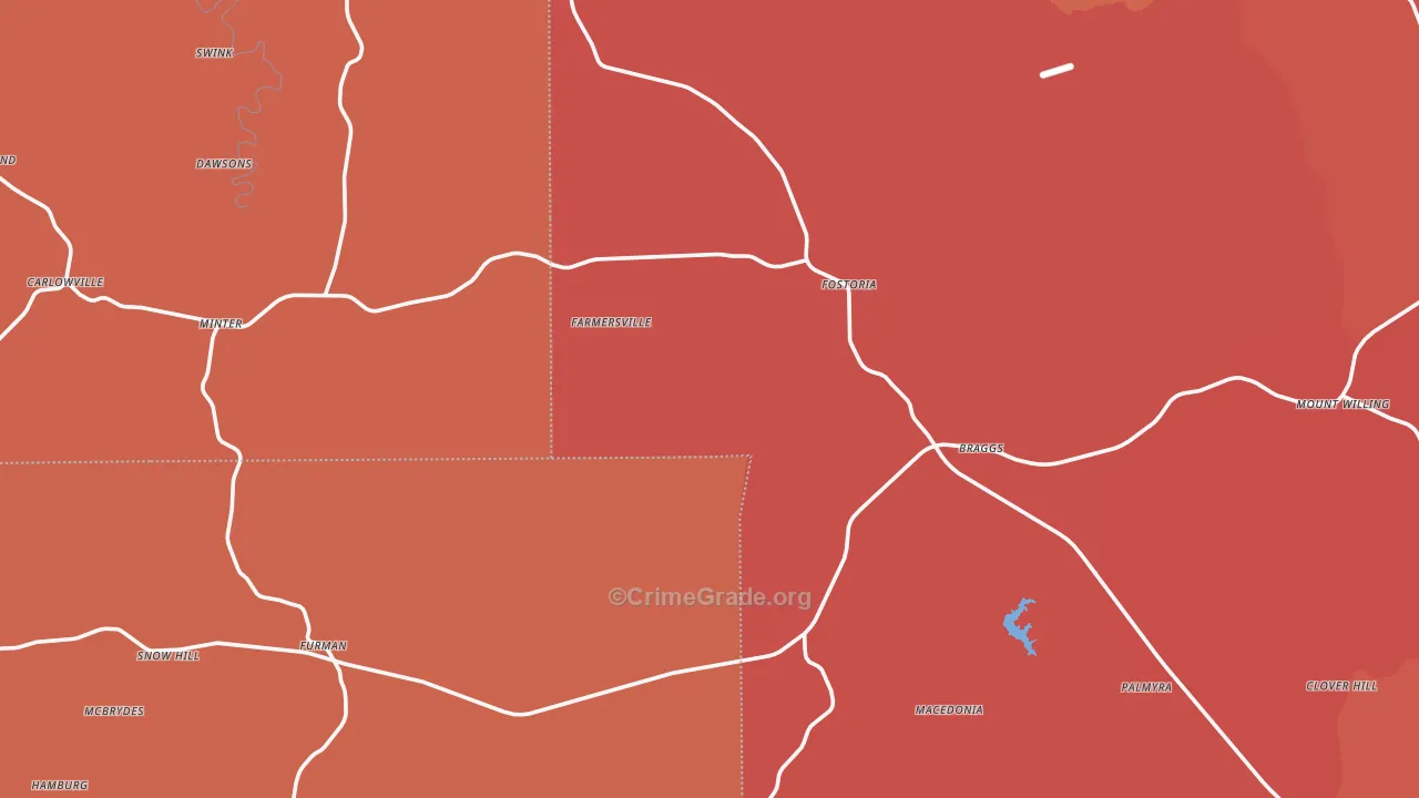 Minter, AL Map of Murder Rates