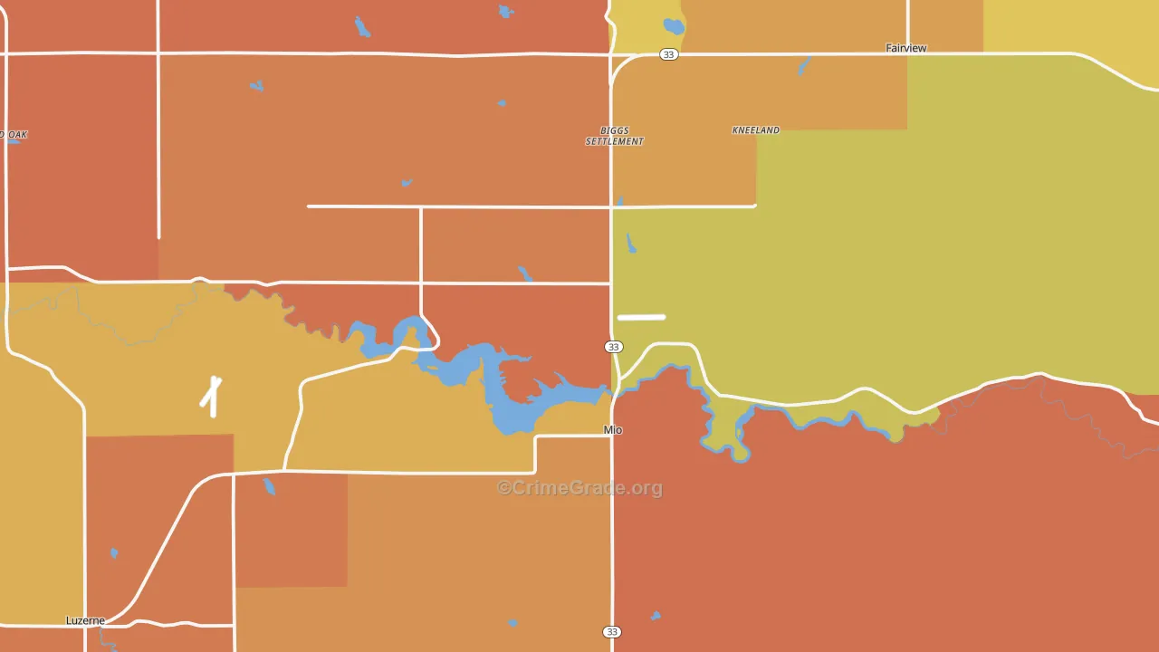 Mio, MI Map of Murder Rates