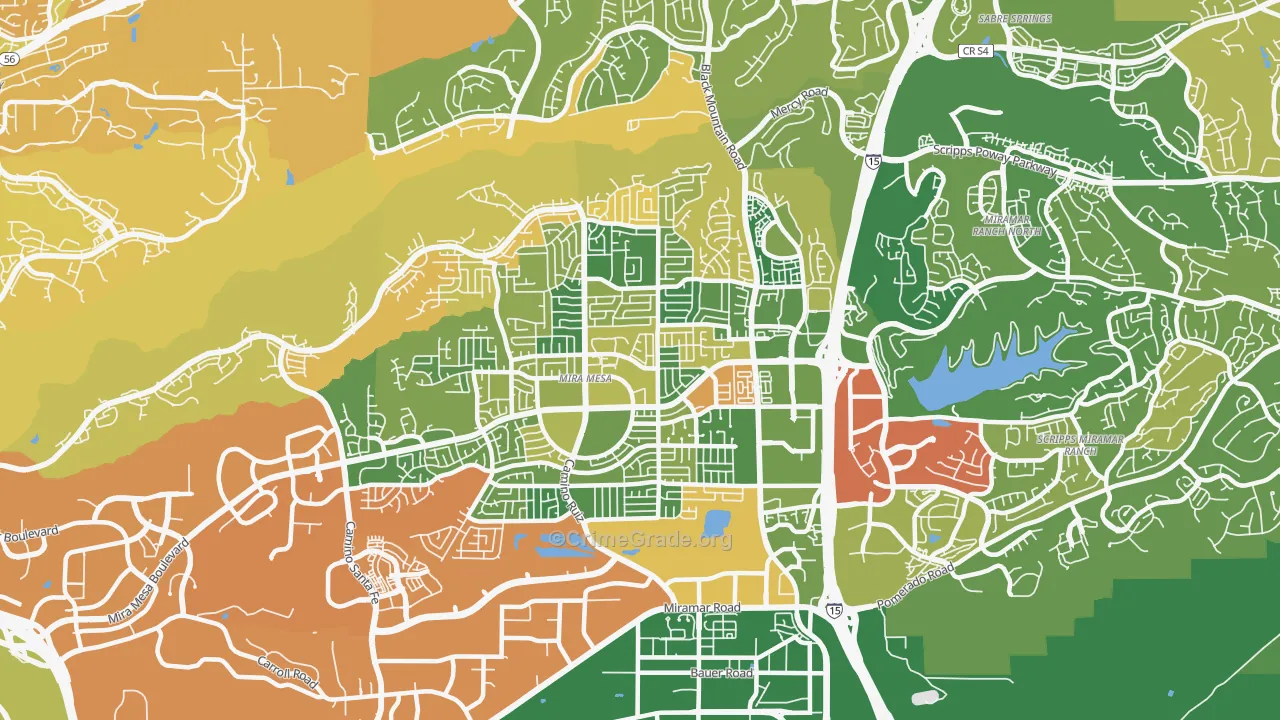 Mira Mesa, San Diego, CA Map of Murder Rates