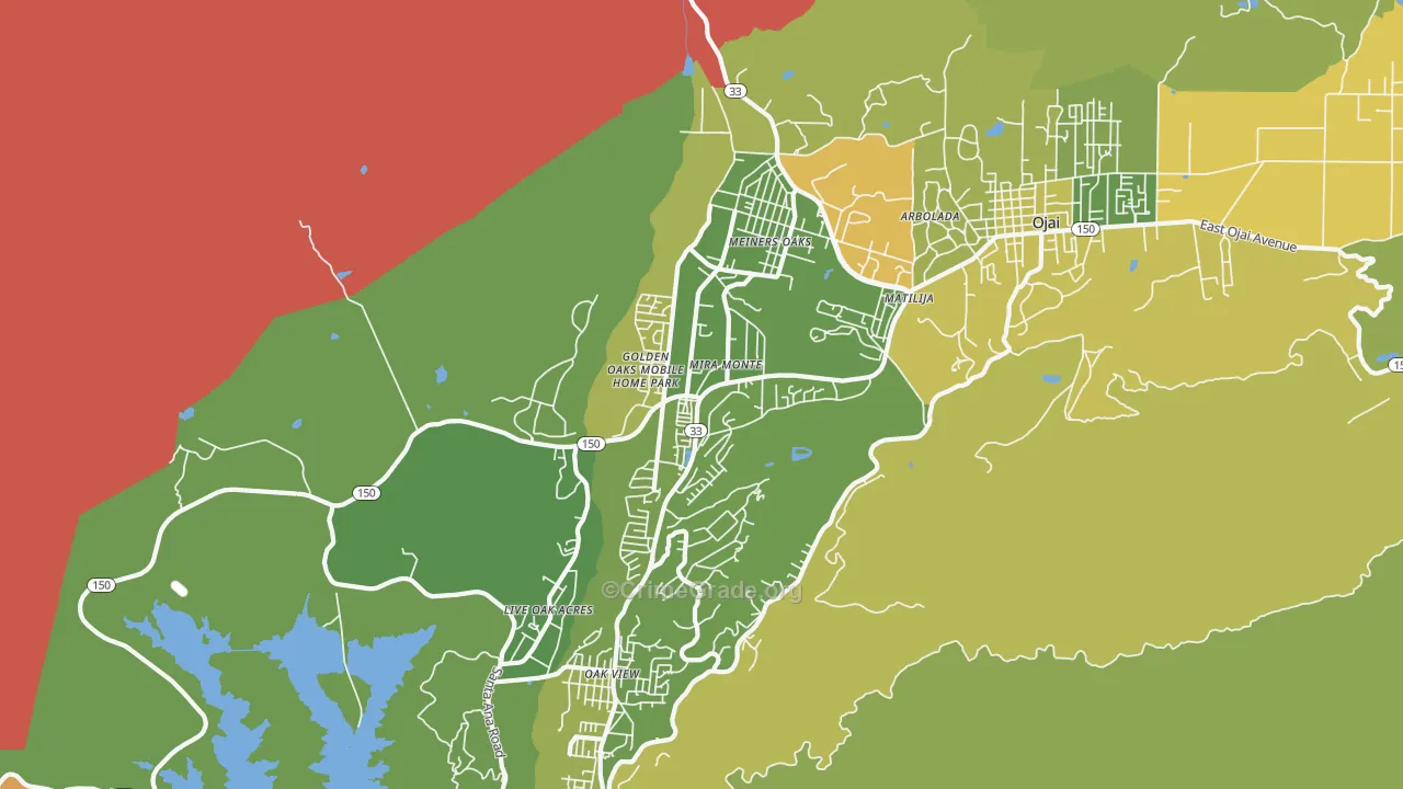 Mira Monte, CA Map of Murder Rates