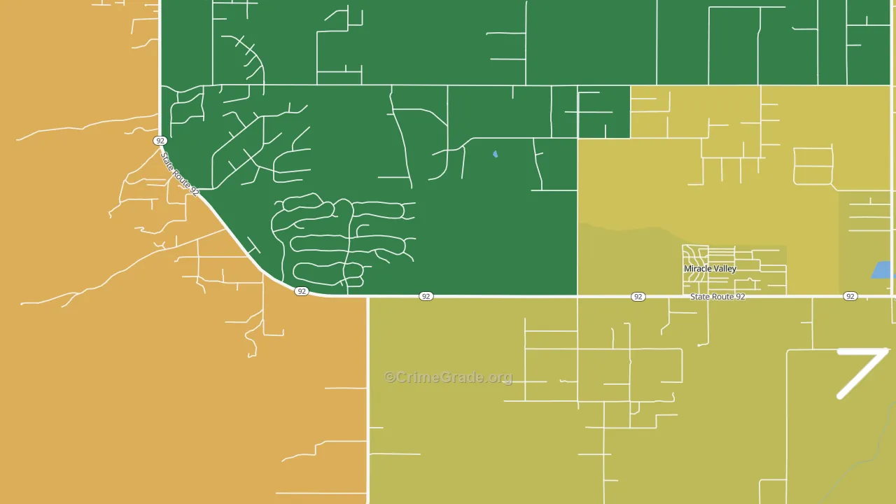 Miracle Valley, AZ Map of Murder Rates