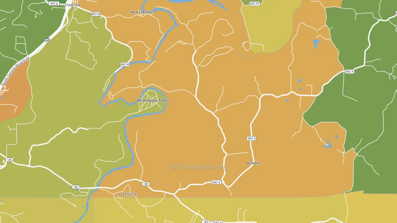 Miramiguoa Park, MO Map of Murder Rates