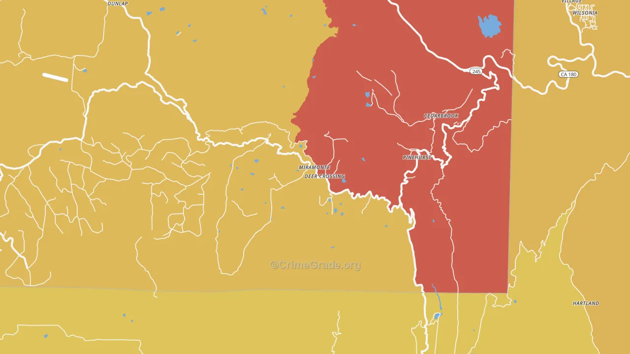 Miramonte, CA Map of Murder Rates