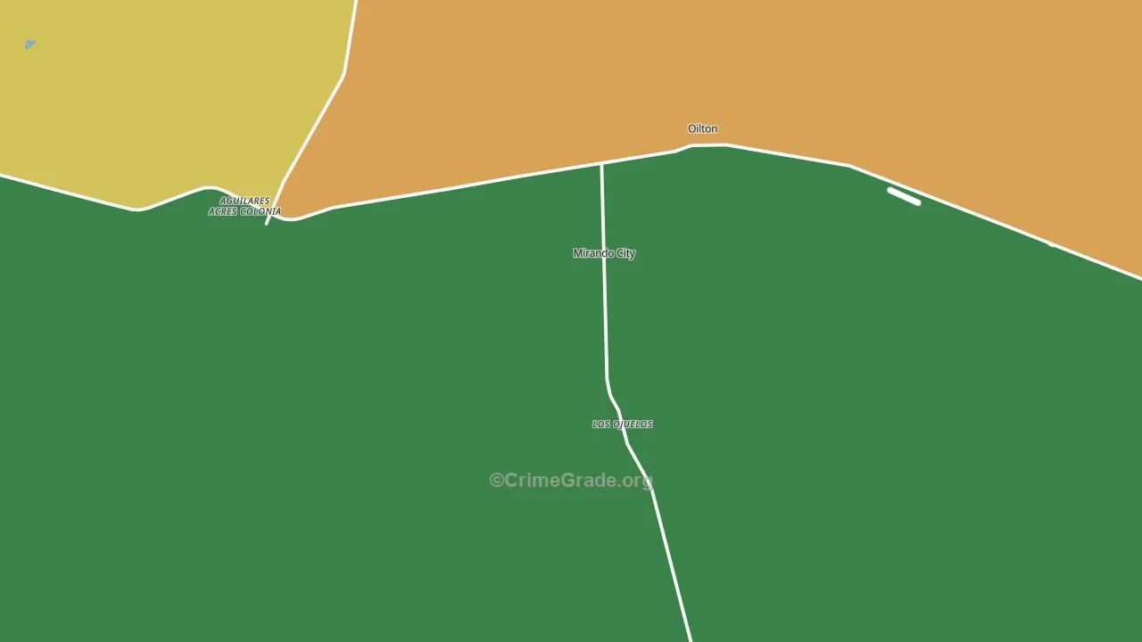 Mirando City, TX Map of Murder Rates