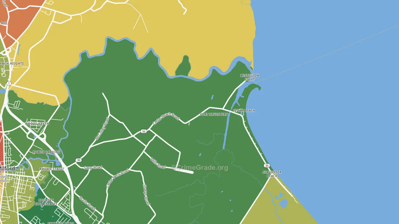 Mispillion Light, DE Map of Murder Rates