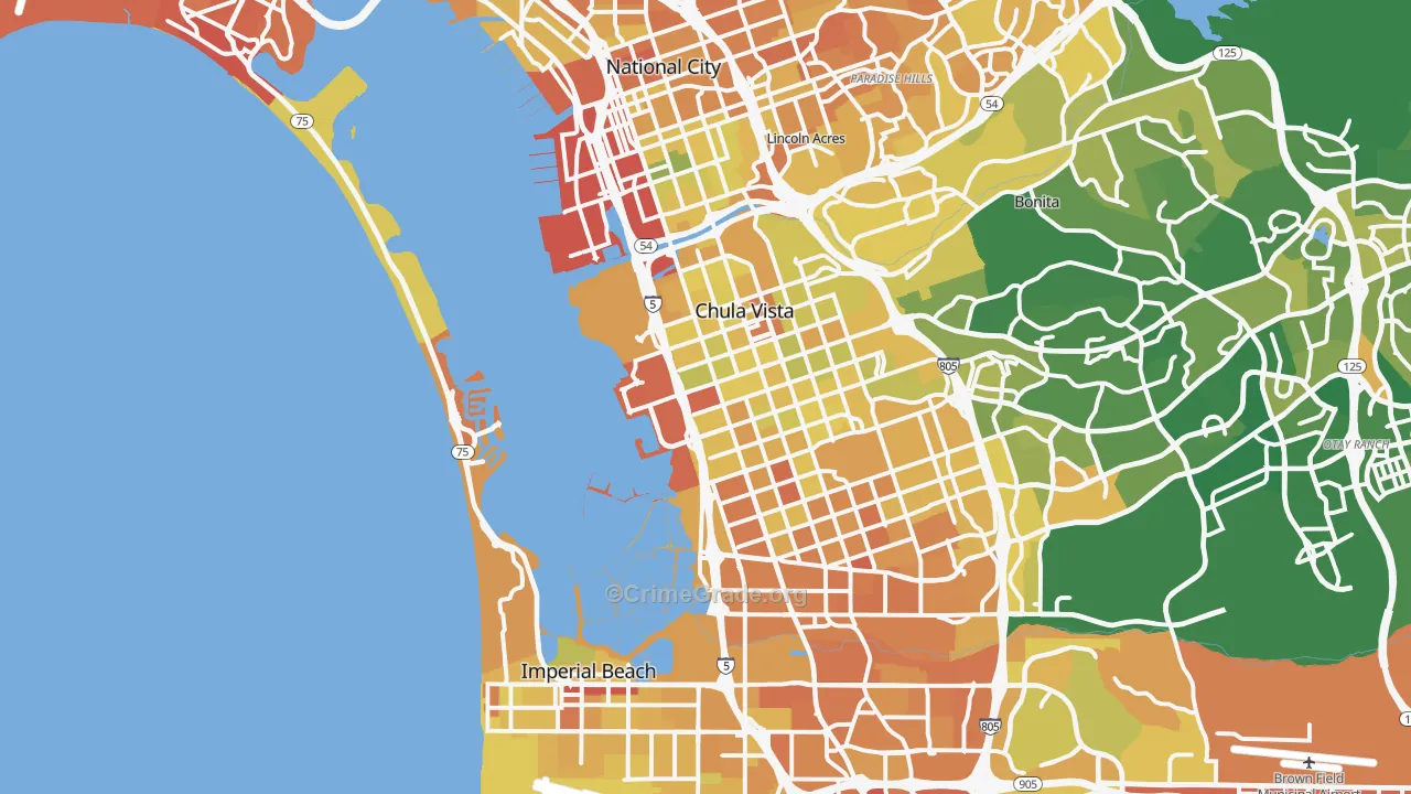 Mission Bay, San Diego, CA Map of Murder Rates
