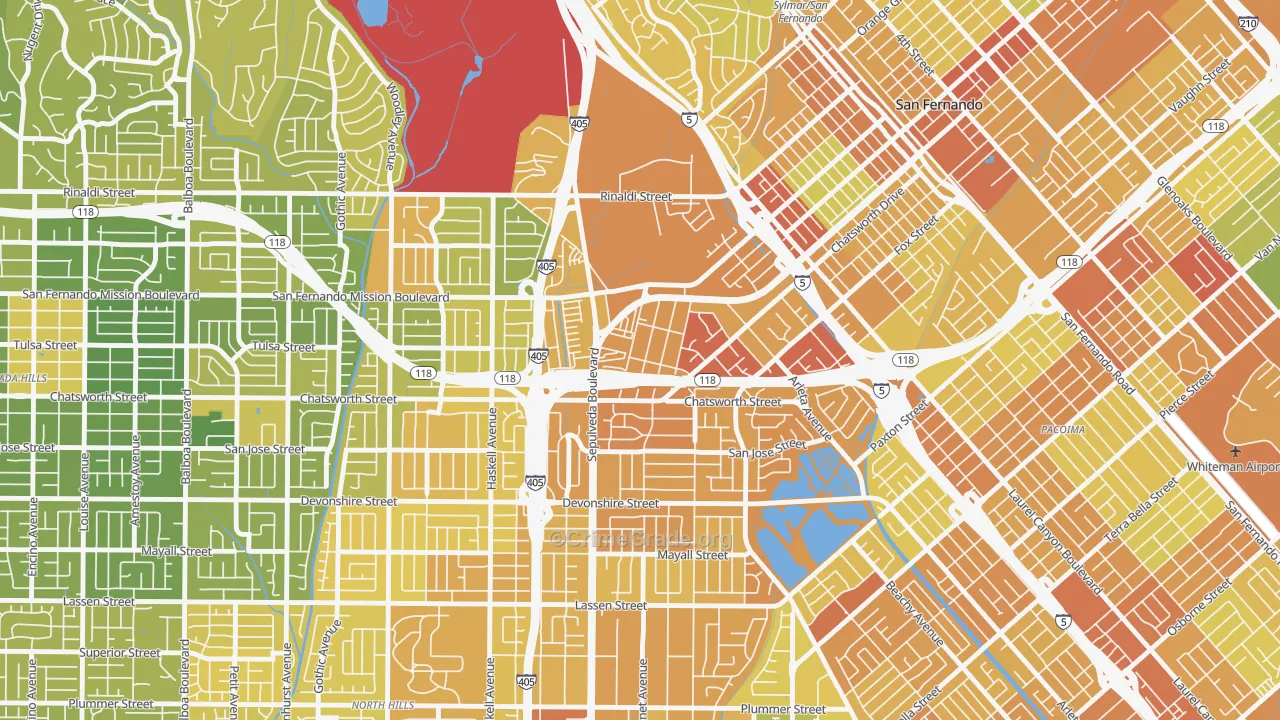 Mission Hills, CA Map of Murder Rates