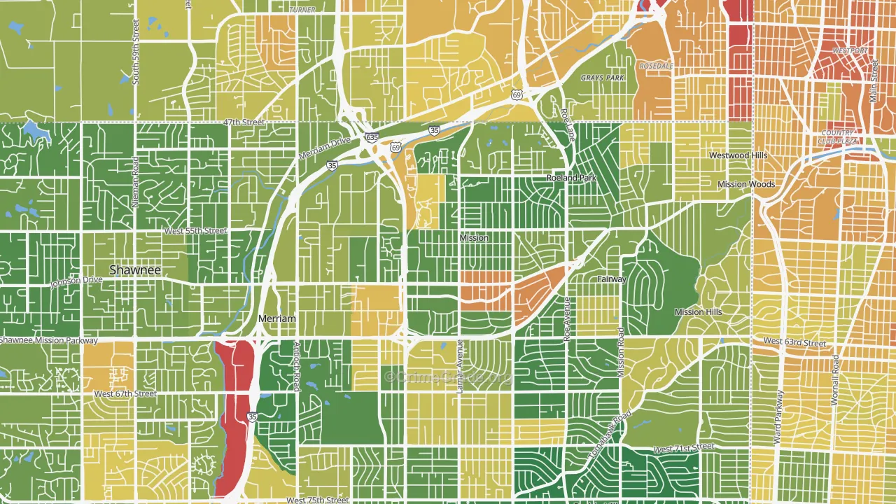 Mission, KS Map of Murder Rates